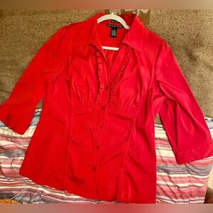 NWOT
Red button up blouse. 
Fitted and never worn.